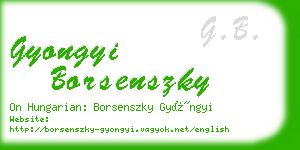 gyongyi borsenszky business card